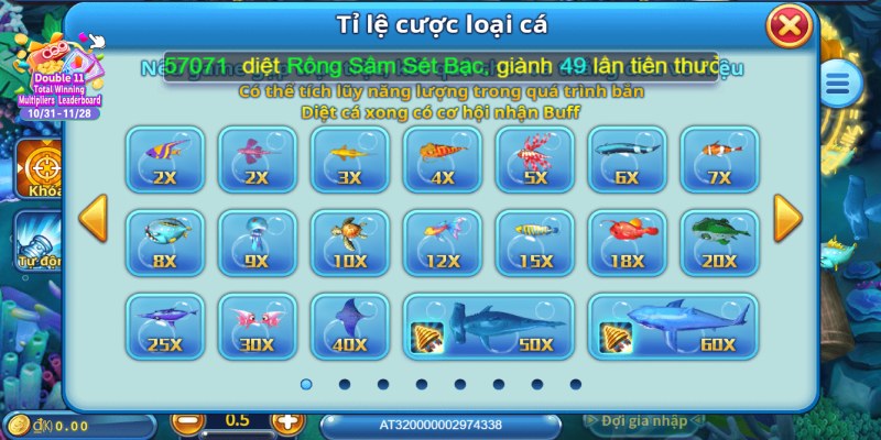 Hệ số cá đa dạng của Lucky Fishing